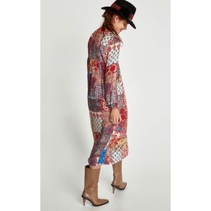 Zara Printed patchwork dress